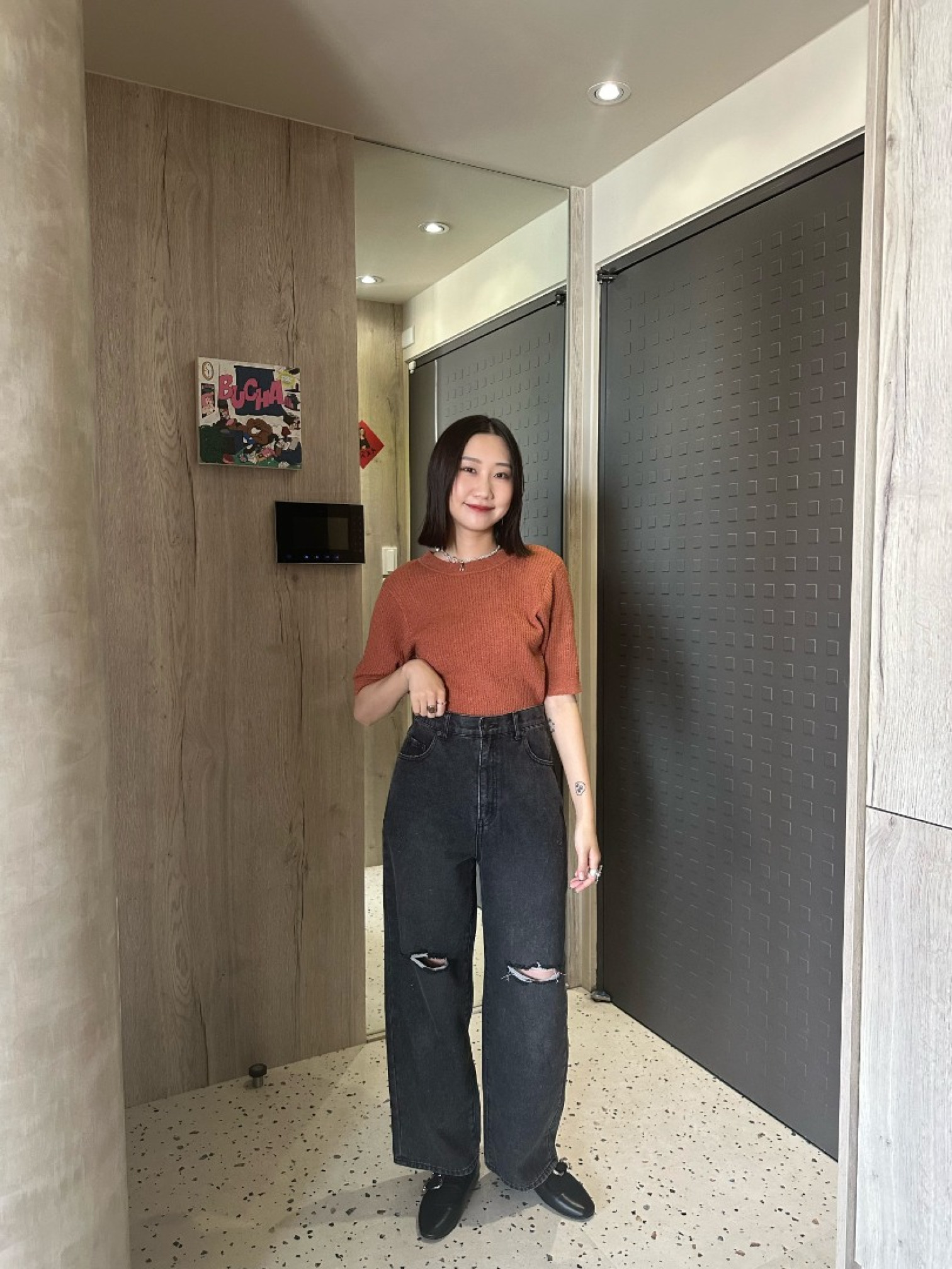 🇯🇵滾邊撞色針織衫/磚紅&咖啡