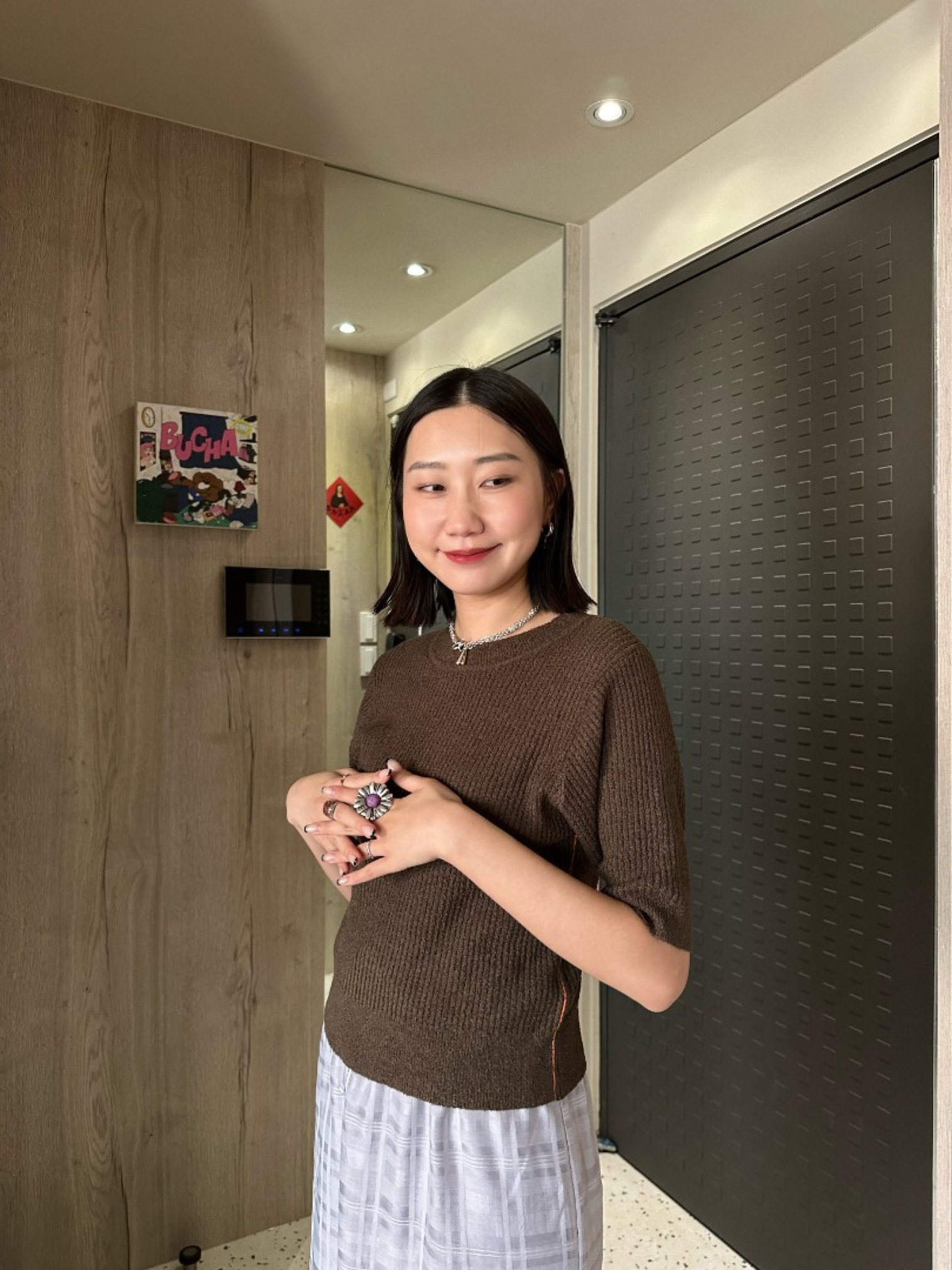 🇯🇵滾邊撞色針織衫/磚紅&咖啡