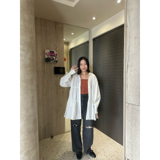 🇯🇵中山領蛋糕裙襯衫/白