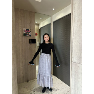 🇯🇵卡哇伊薄紗格紋魚尾裙/紫