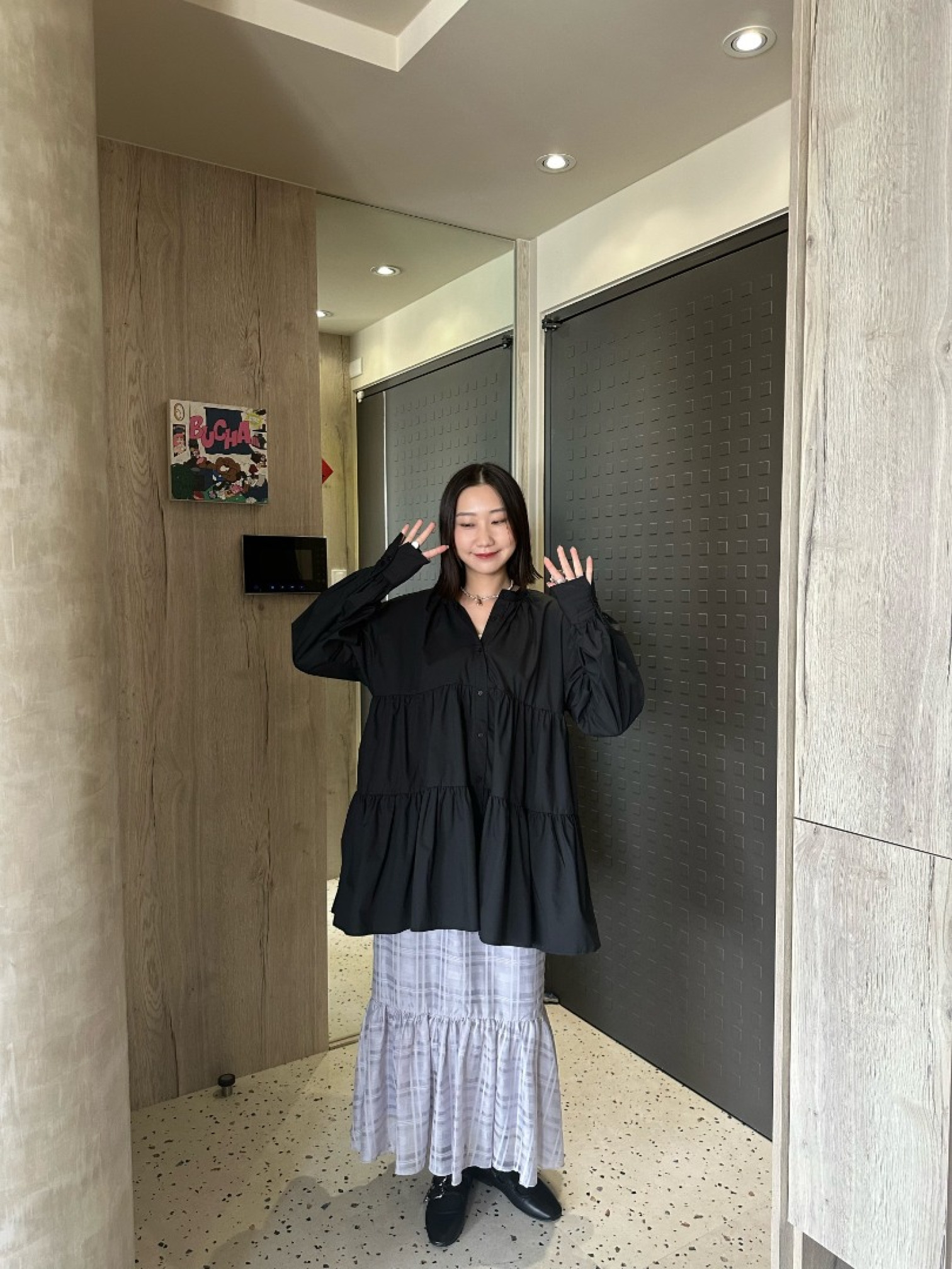 🇯🇵卡哇伊薄紗格紋魚尾裙/紫