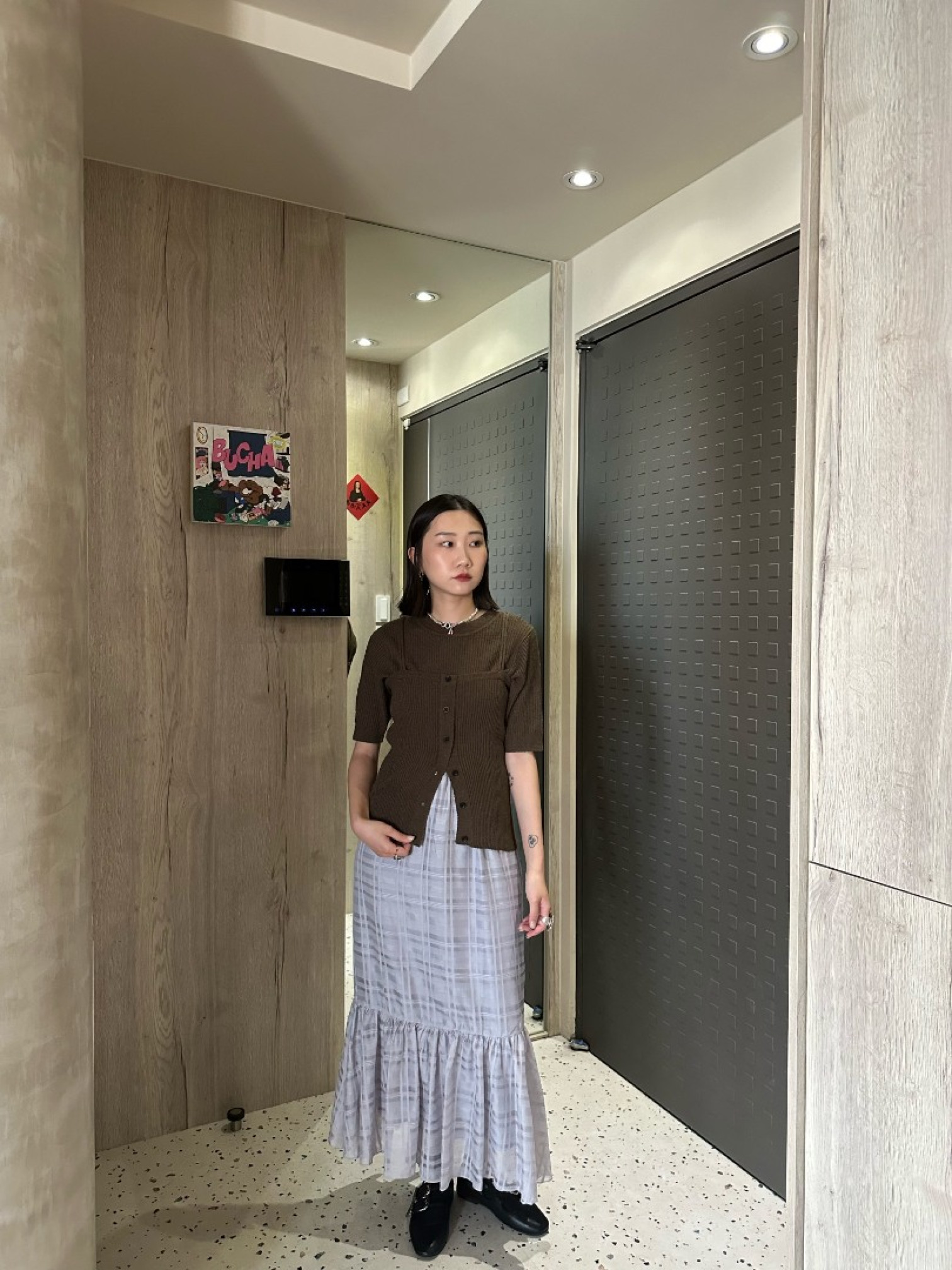 🇯🇵卡哇伊薄紗格紋魚尾裙/紫