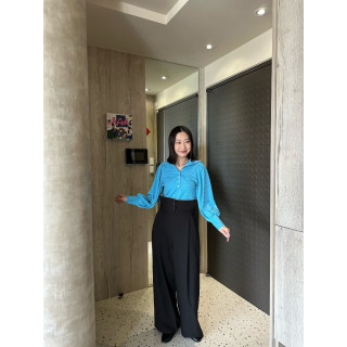 🇯🇵羅紋泡泡袖翻領上衣/兩色