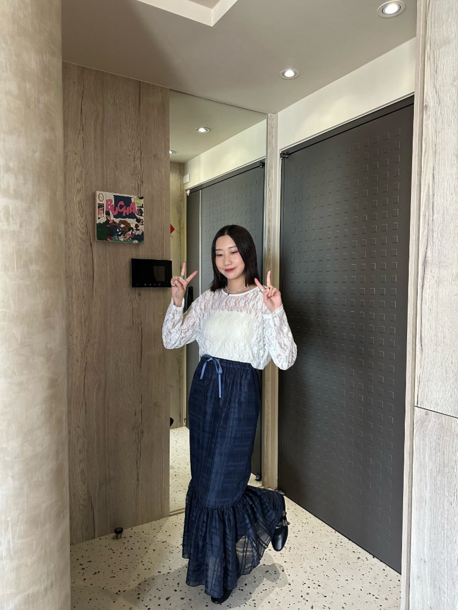 🇯🇵蕾絲花花透視上衣/白