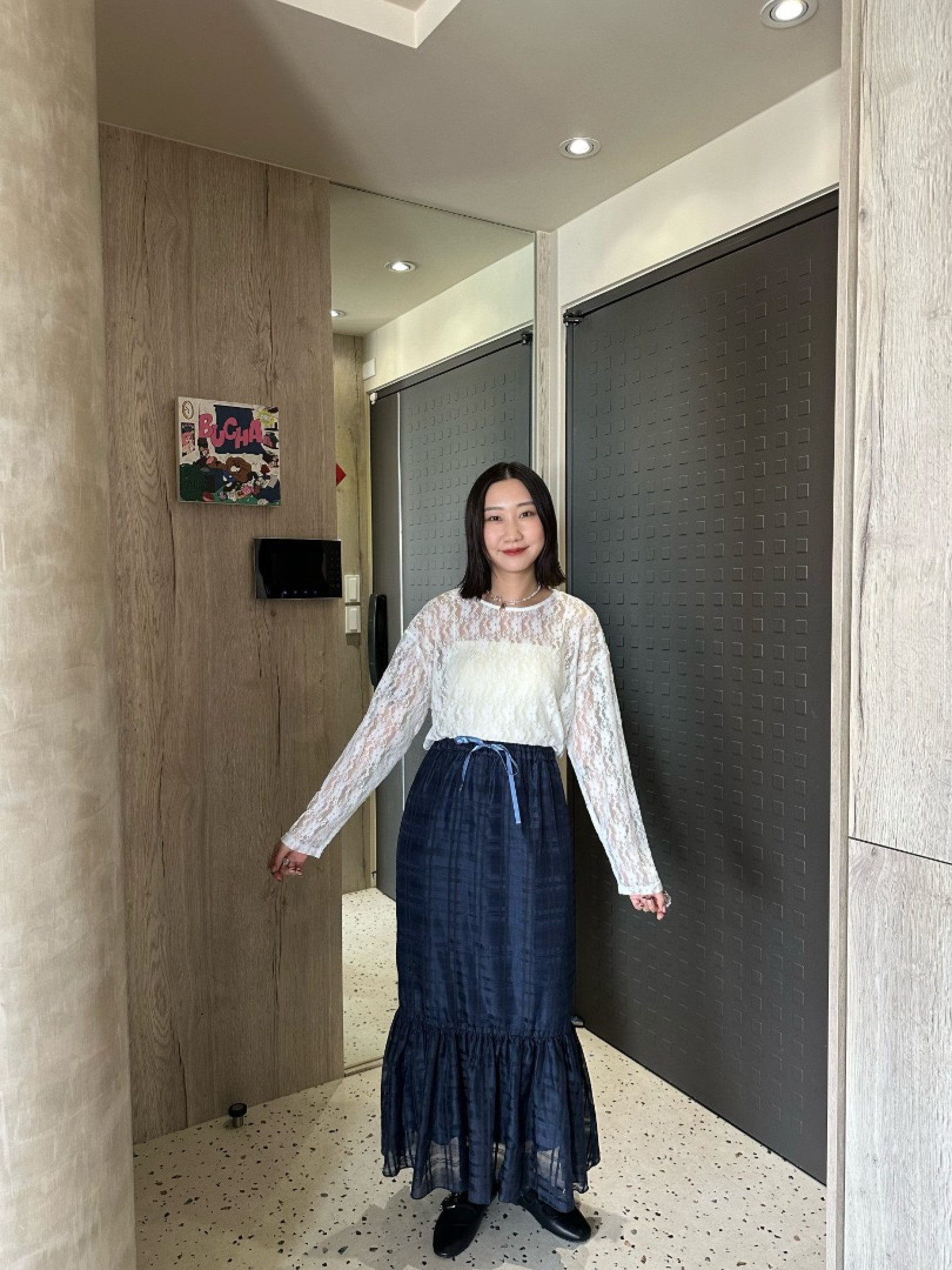 🇯🇵蕾絲花花透視上衣/白