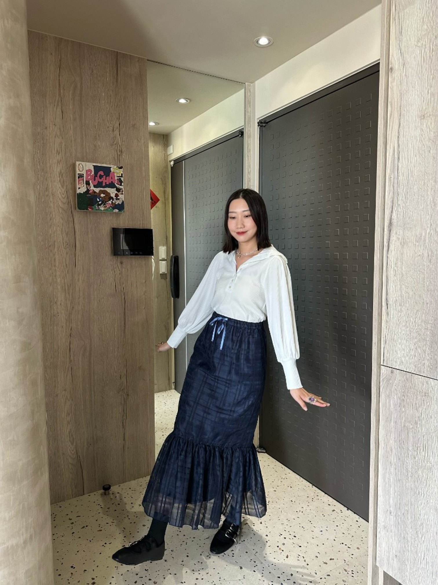 🇯🇵羅紋泡泡袖翻領上衣/兩色