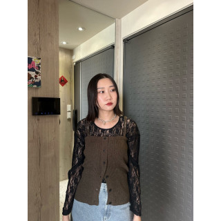 🇯🇵花圈毛呢吊帶背心/磚紅&咖啡