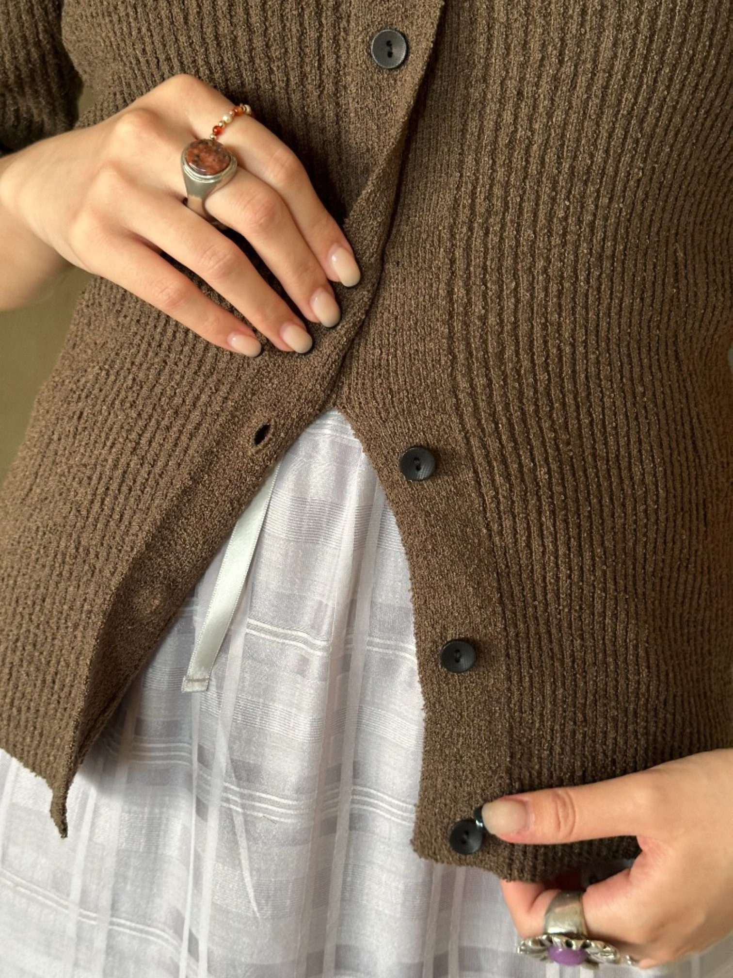 🇯🇵花圈毛呢吊帶背心/磚紅&咖啡