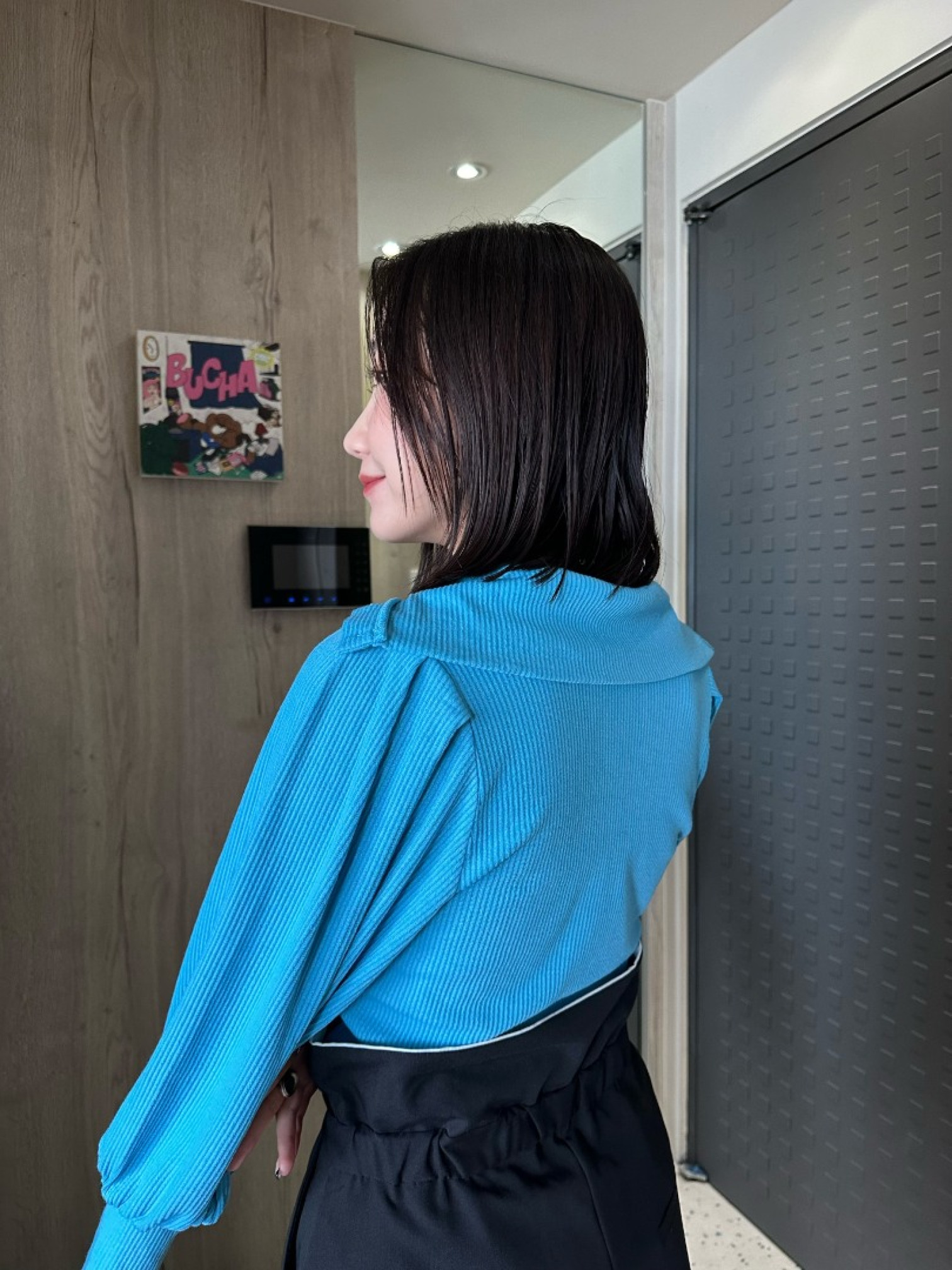 🇯🇵羅紋泡泡袖翻領上衣/兩色