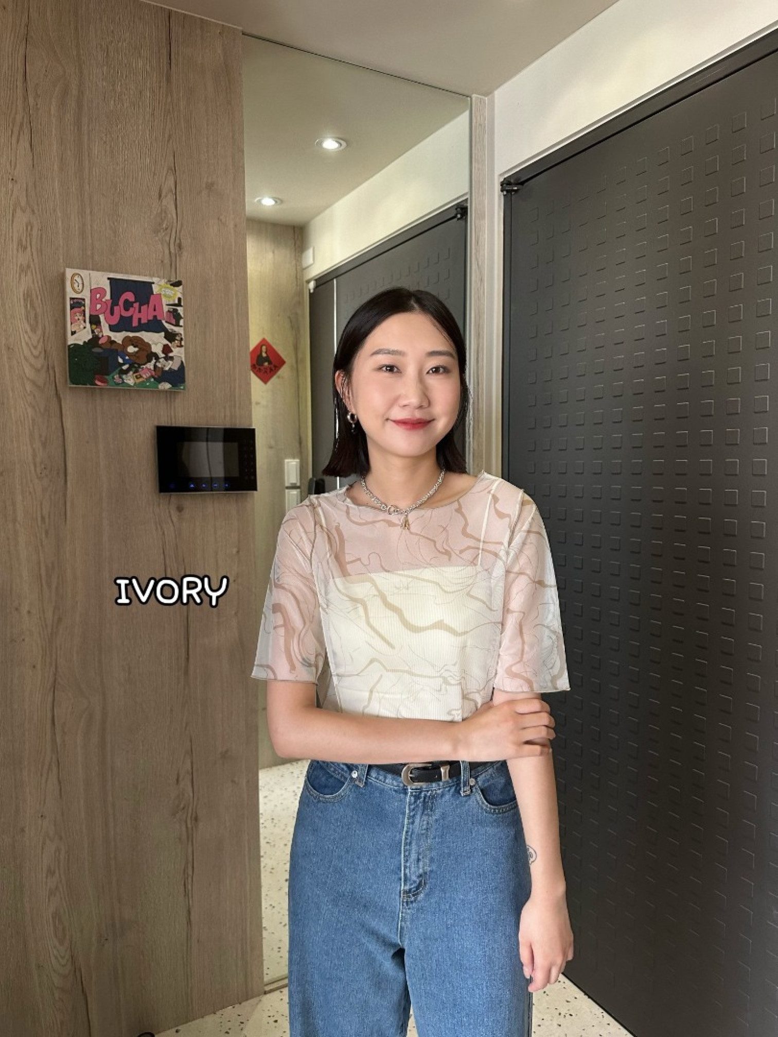 🇯🇵圓領大理石紋透膚內搭/兩色