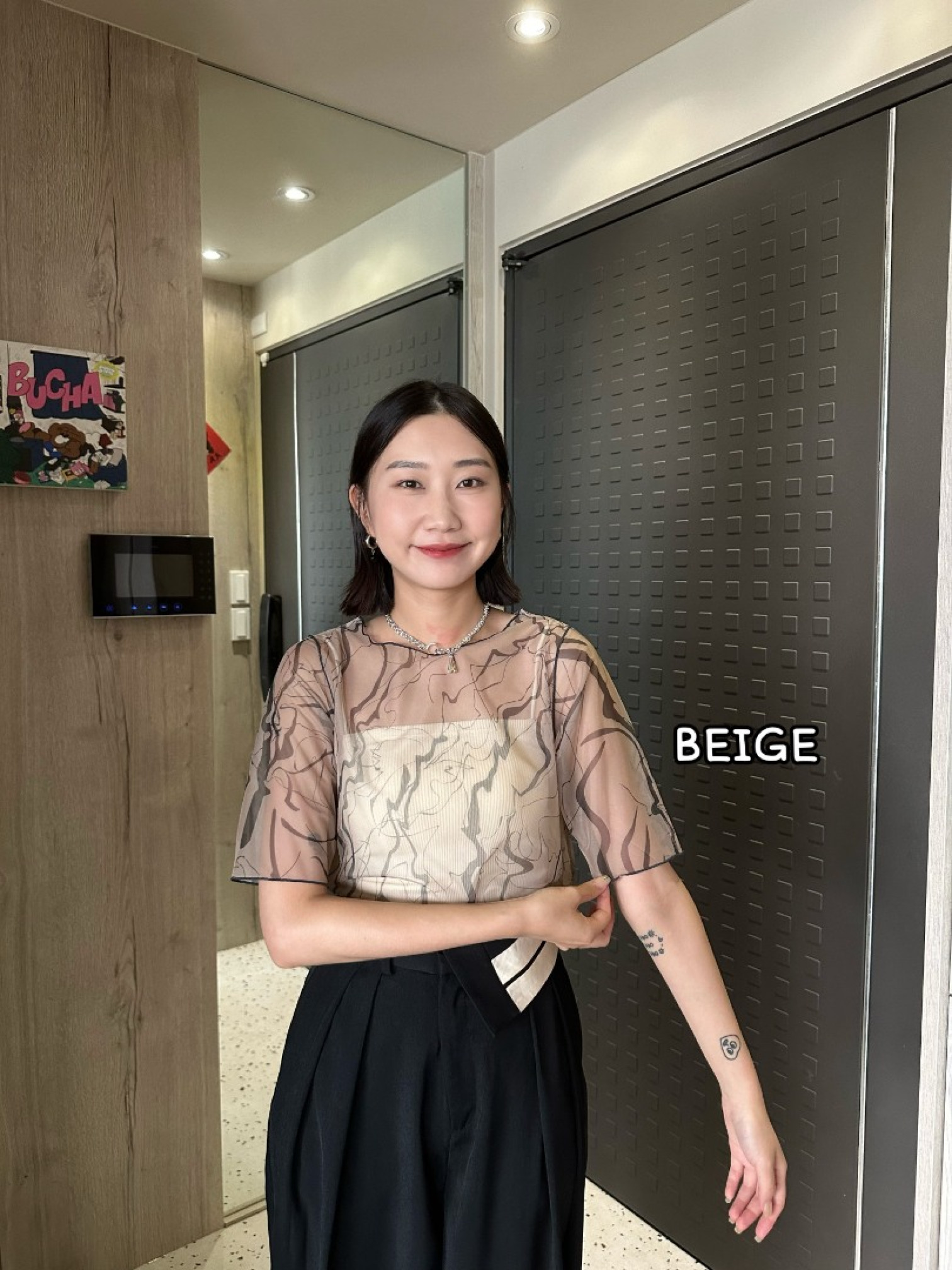 🇯🇵圓領大理石紋透膚內搭/兩色