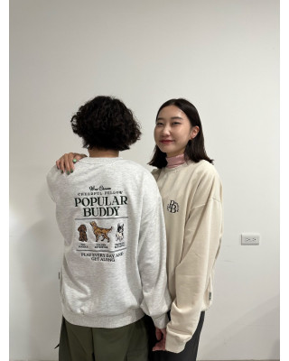 🇯🇵Q到爆貓狗大學T/椒鹽灰M&奶油M