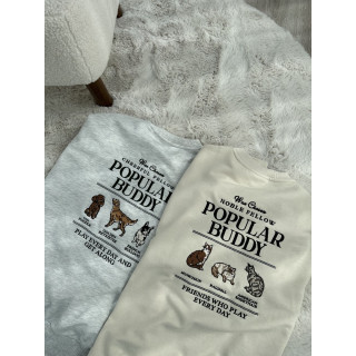 🇯🇵Q到爆貓狗大學T/椒鹽灰M&奶油M