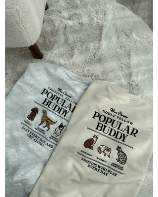 🇯🇵Q到爆貓狗大學T/椒鹽灰M&奶油M