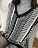 🇯🇵V領針織條紋背心/M