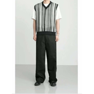 🇯🇵V領針織條紋背心/M