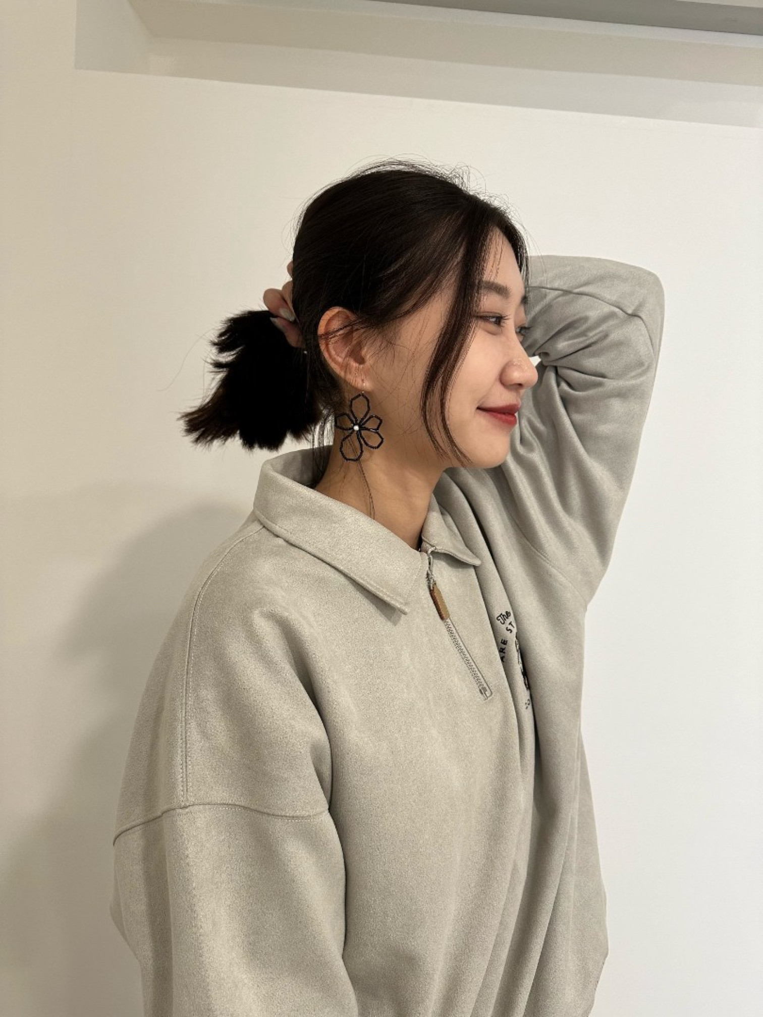 🇯🇵日系爆棚不對稱串珠花花耳環