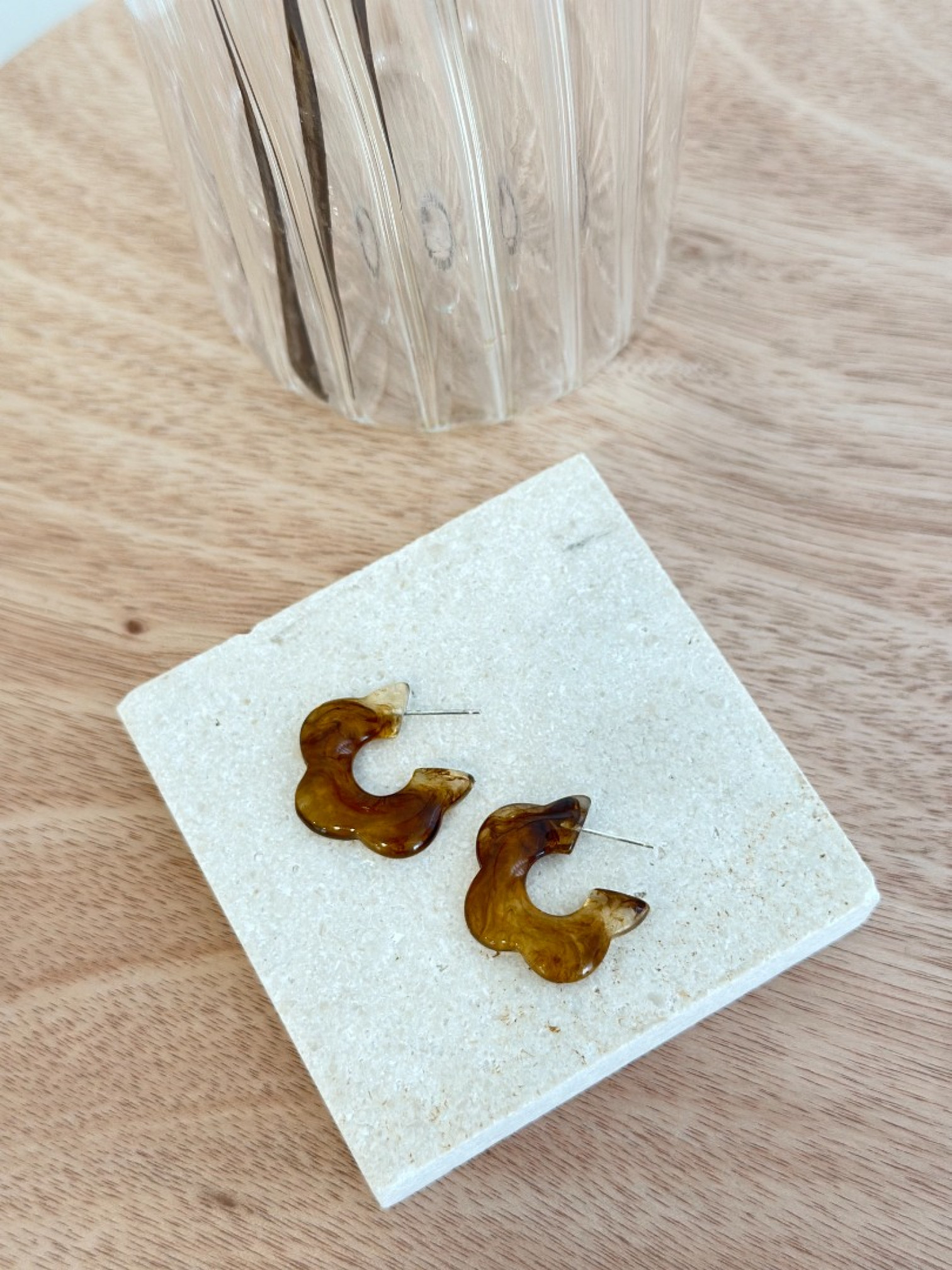 🇯🇵琥珀花朵耳環