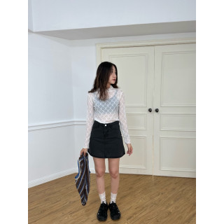 🇯🇵捲邊透膚內搭/白