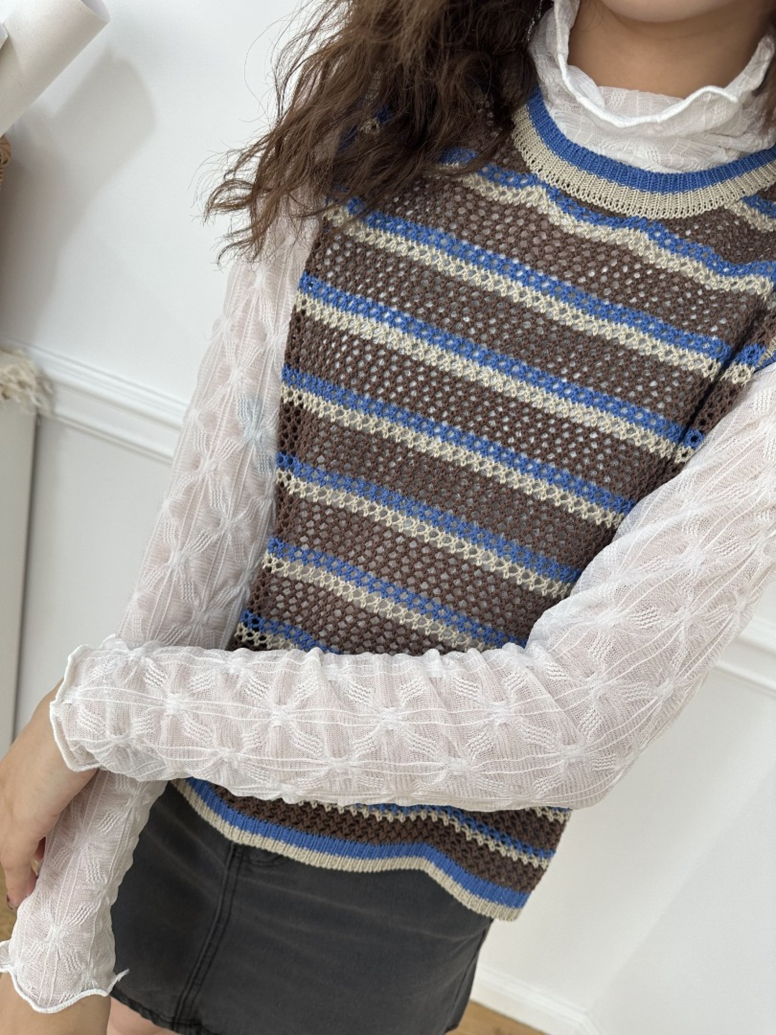 🇯🇵捲邊透膚內搭/白