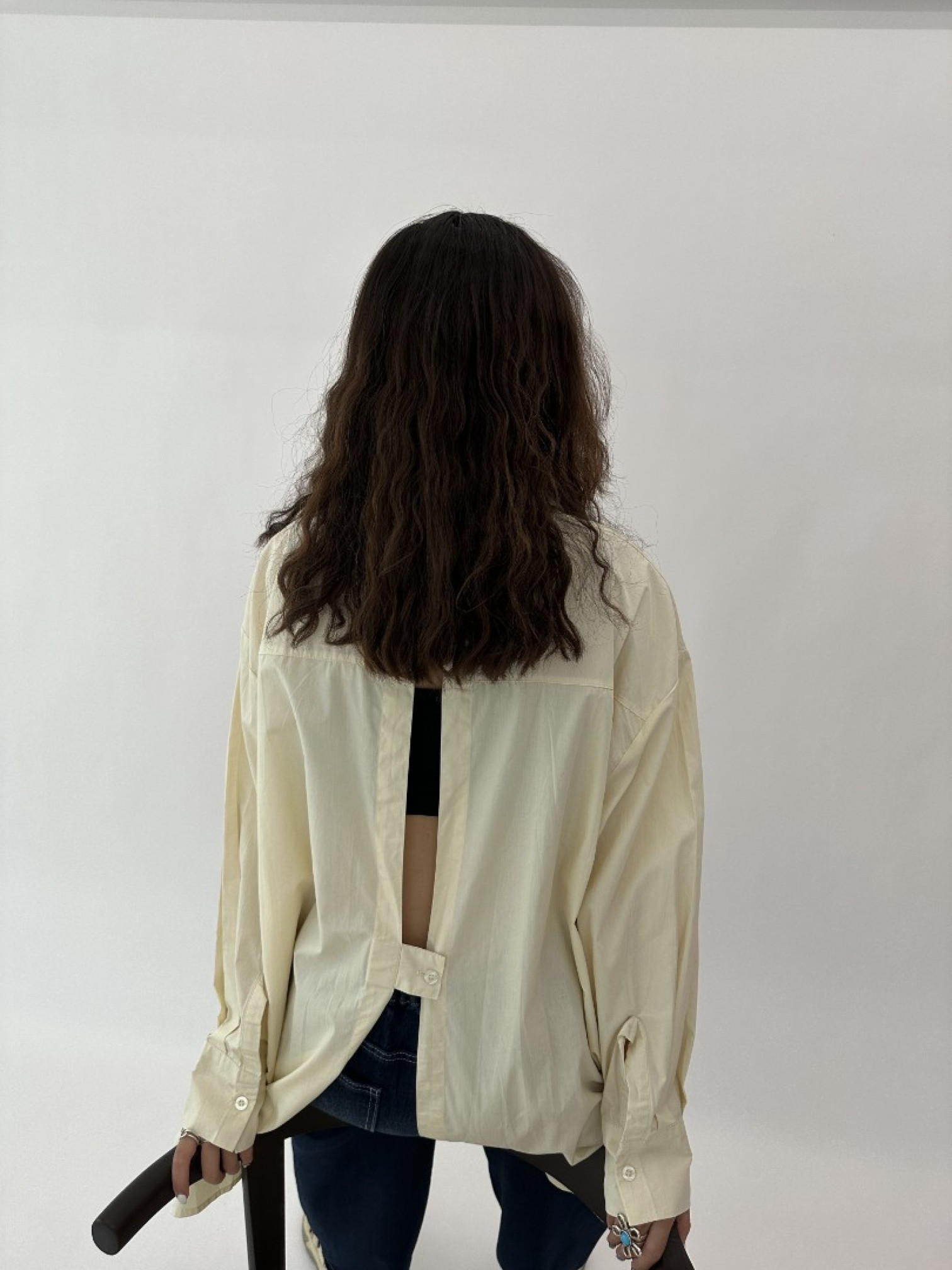 🇯🇵超時髦!!!開背長板襯衫/黃