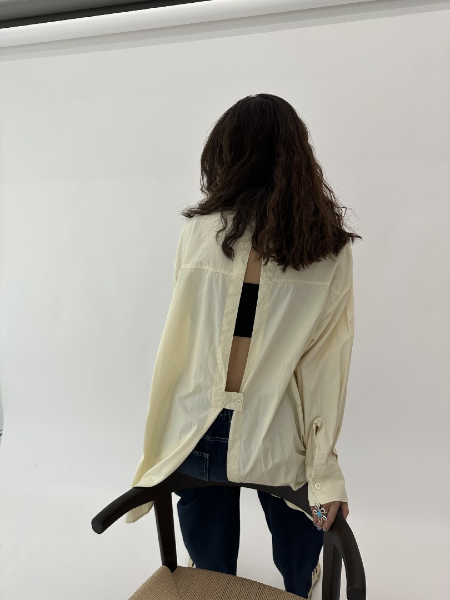 🇯🇵超時髦!!!開背長板襯衫/黃