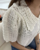 🇯🇵英倫復古的荷葉領針織衫/米