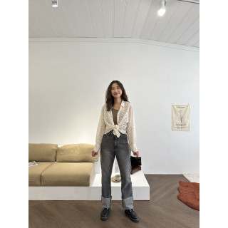 🇯🇵簍空雕花襯衫/白