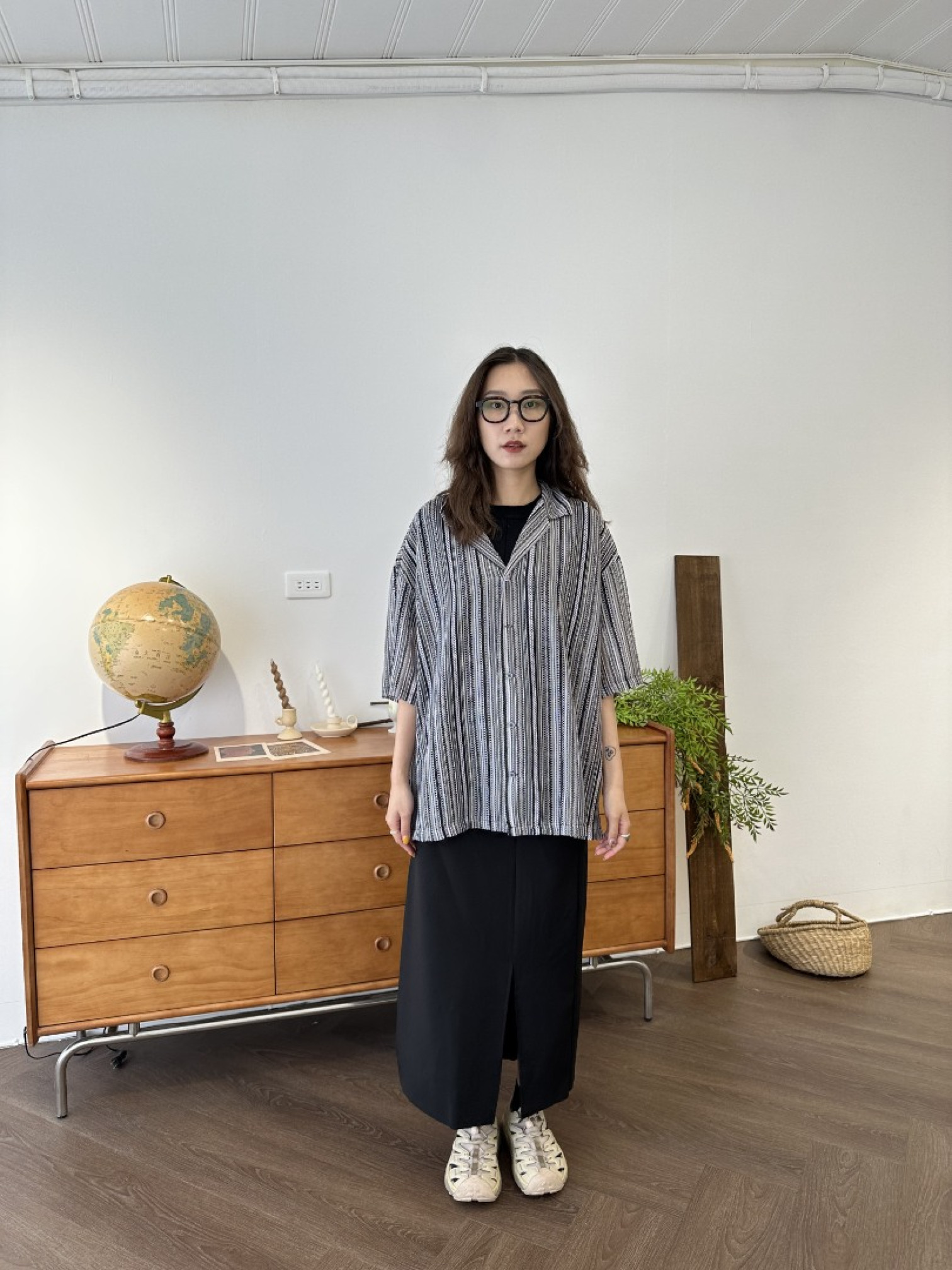 🇰🇷設計感半身西裝裙/黑S-M&咖S