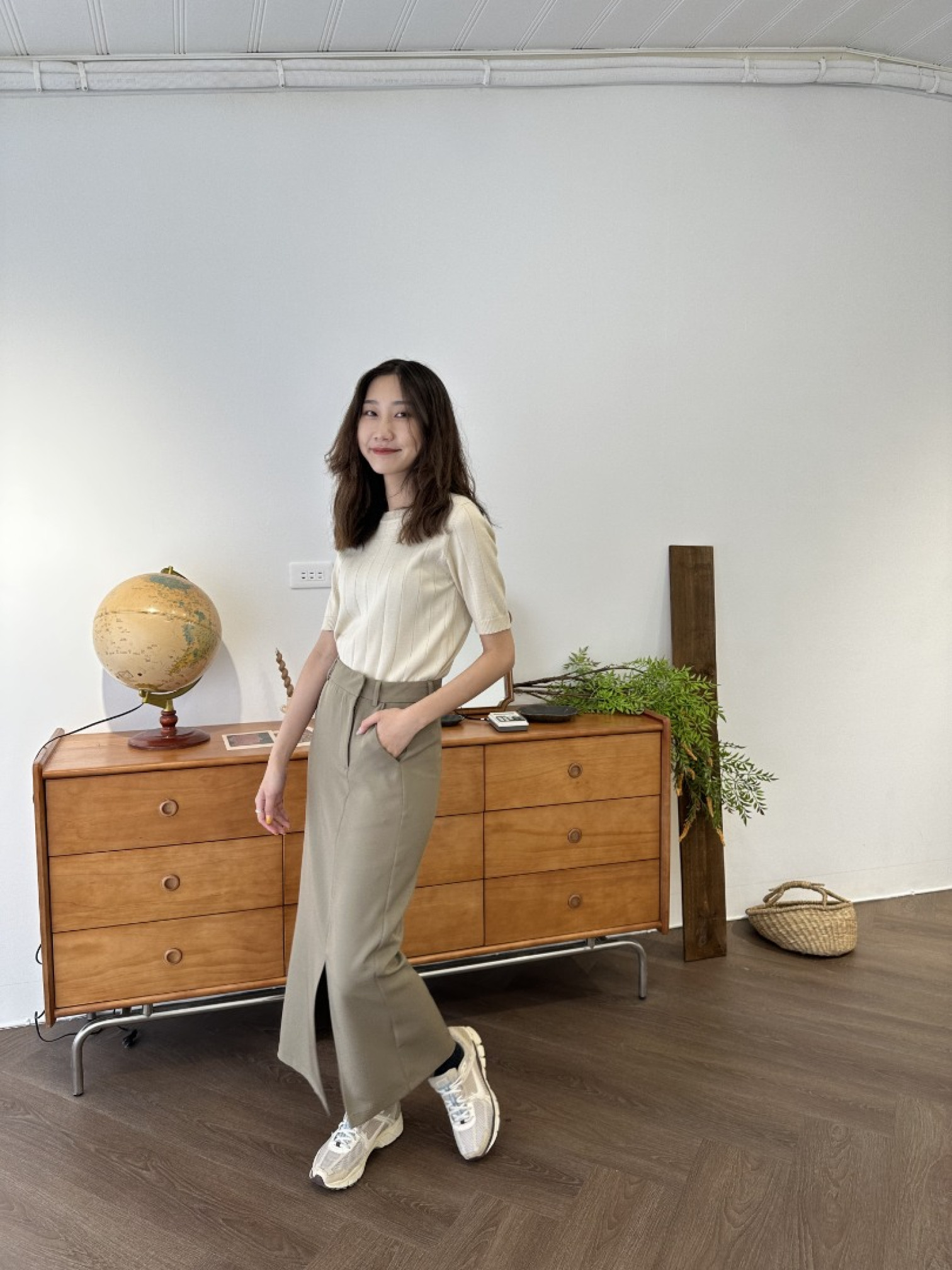 🇰🇷設計感半身西裝裙/黑S-M&咖S