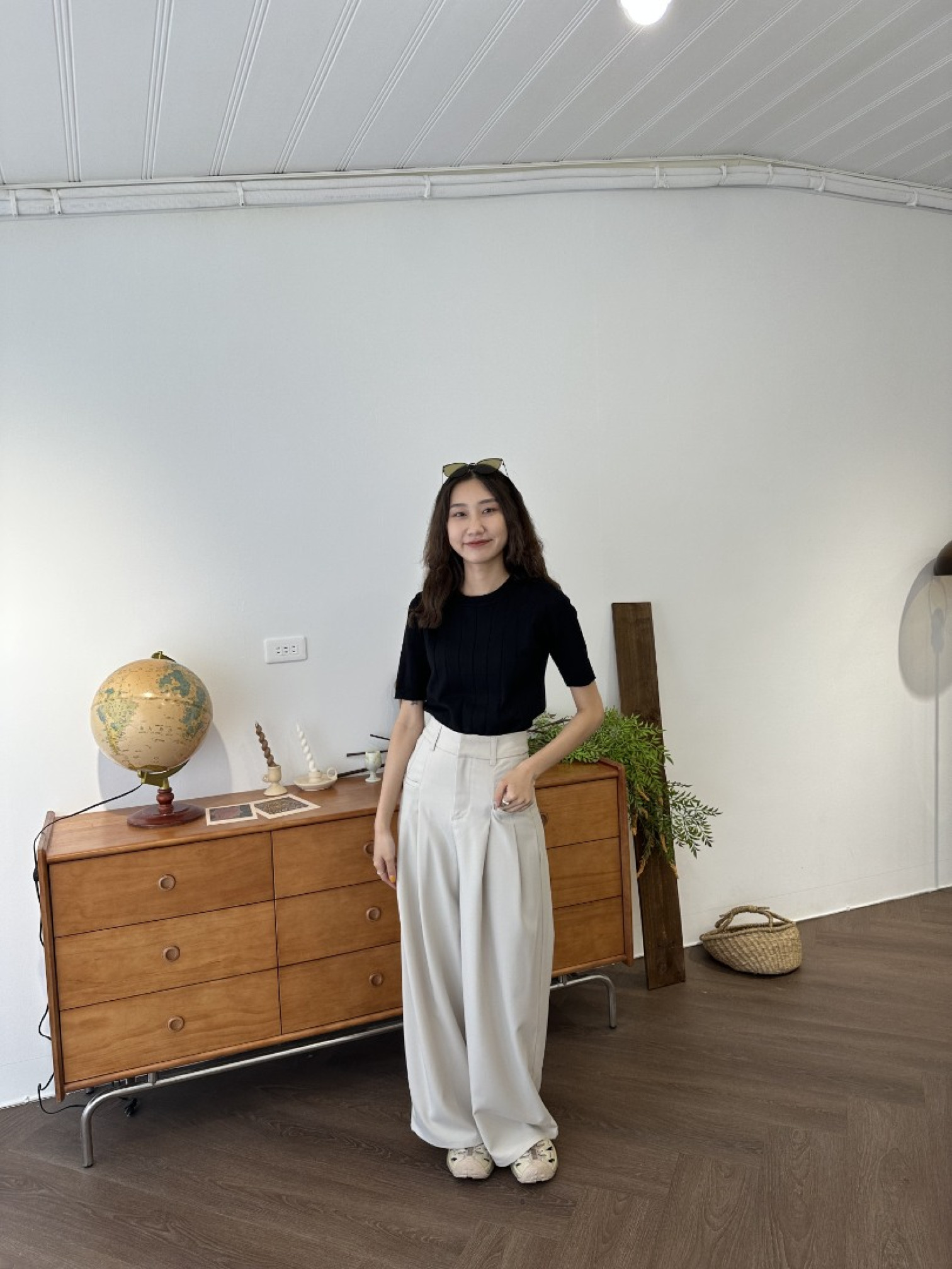 🇯🇵彈性極佳坑條上衣/黑