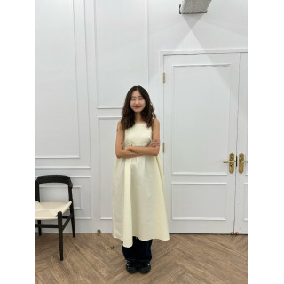 🇯🇵卡哇伊澎澎緹花洋裝/米白