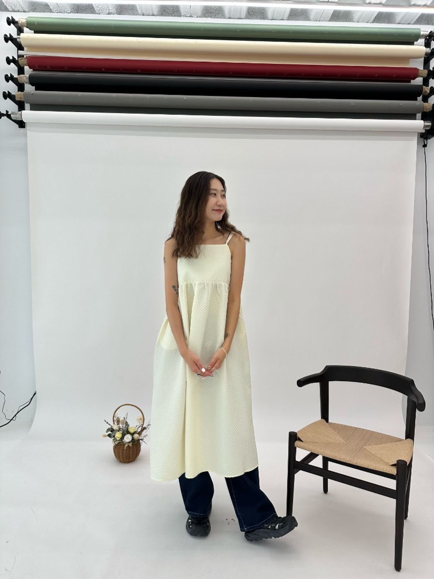 🇯🇵卡哇伊澎澎緹花洋裝/米白