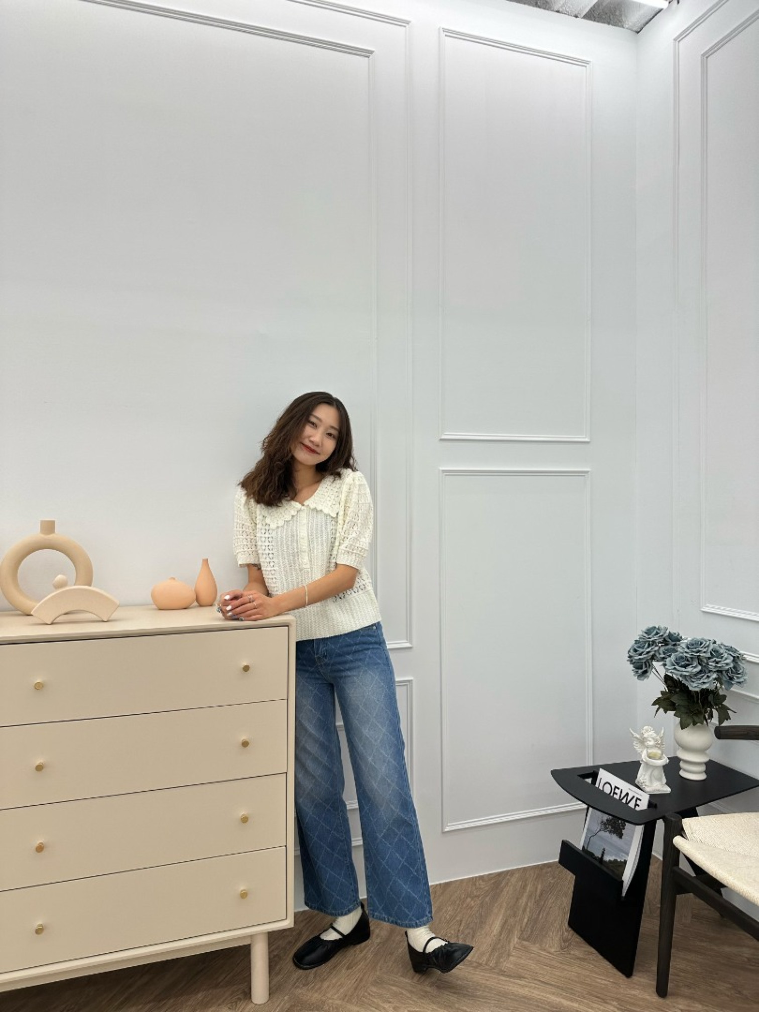 🇯🇵菱格紋牛仔褲/S-Ｍ