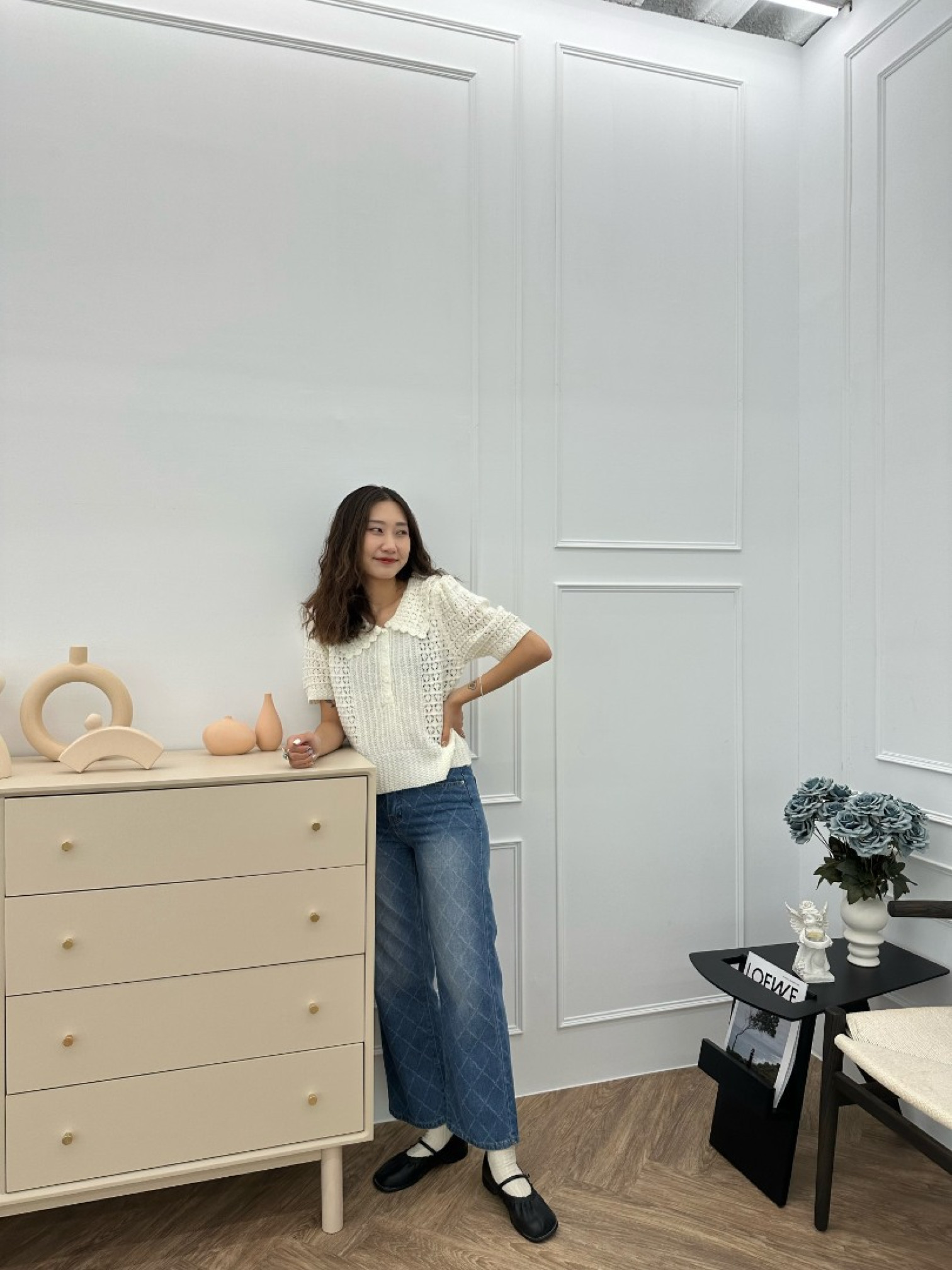 🇯🇵菱格紋牛仔褲/S-Ｍ