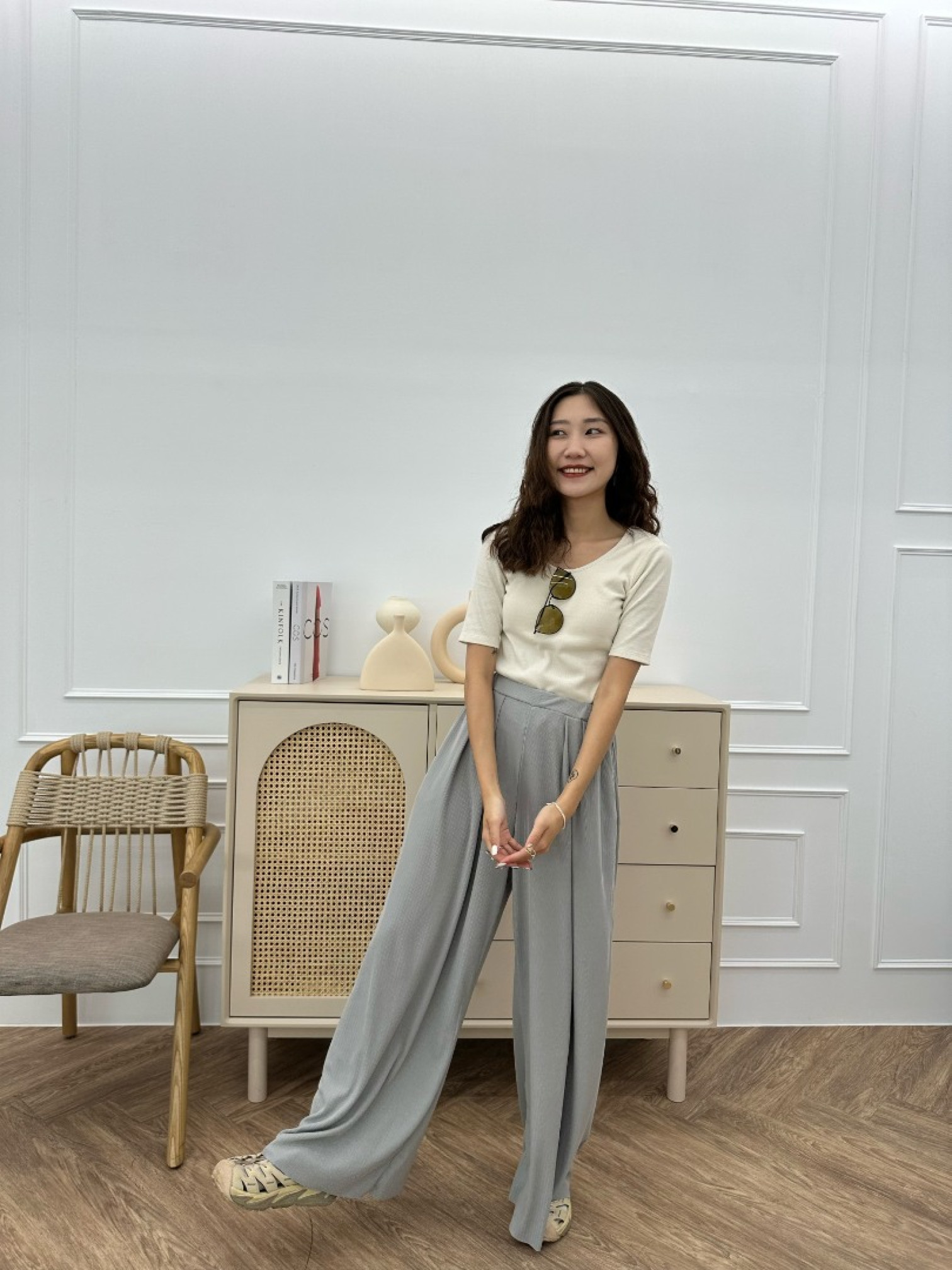 🇯🇵不分身型都可以穿得舒適棉寬褲/灰