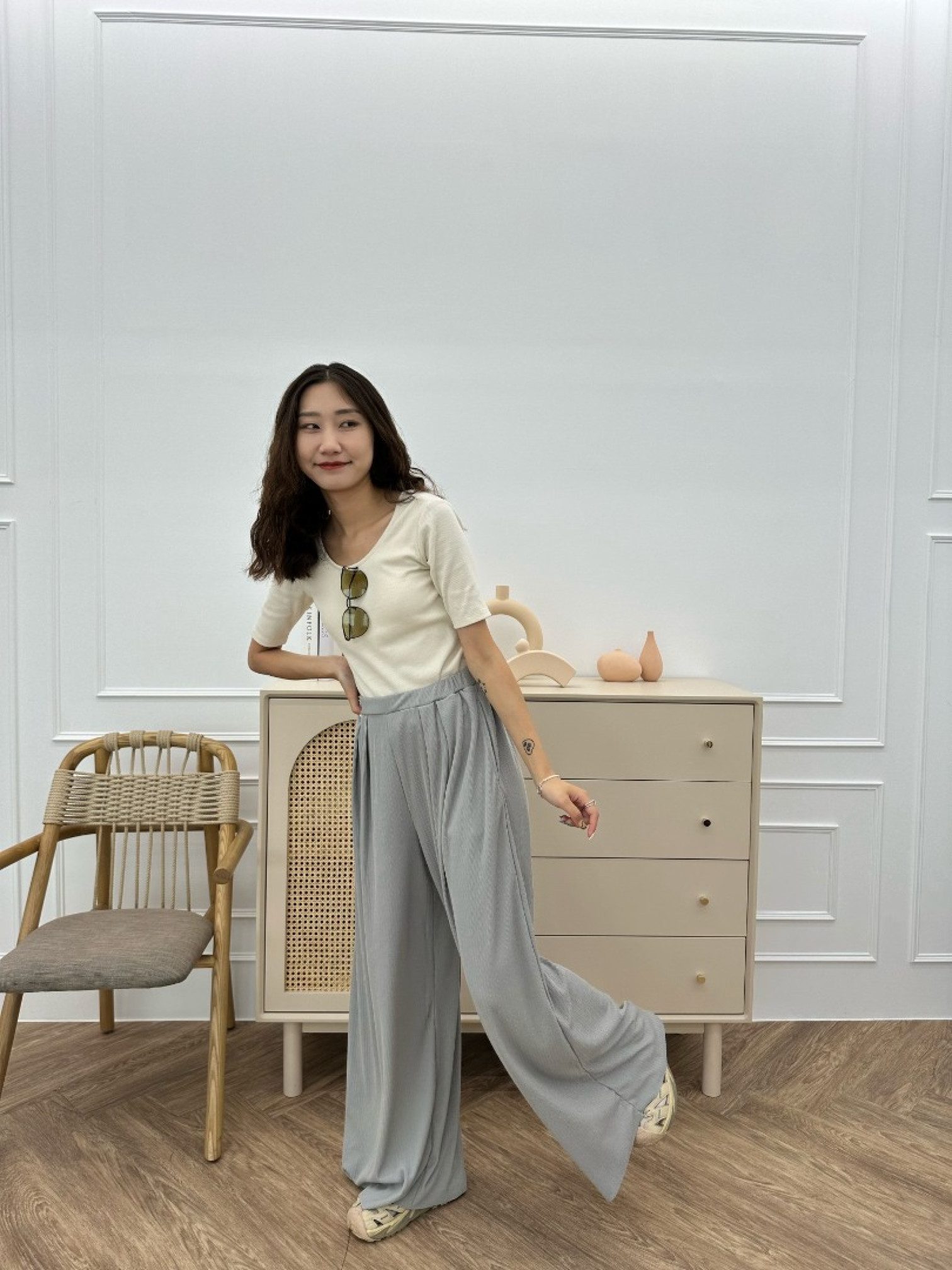 🇯🇵不分身型都可以穿得舒適棉寬褲/灰