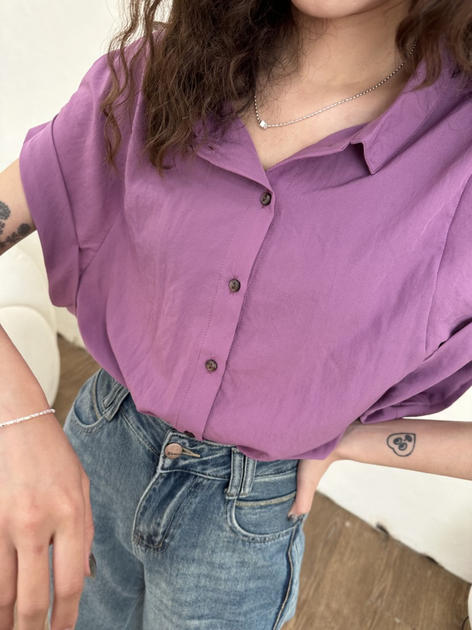 🇯🇵法式感袖子反折襯衫/三色