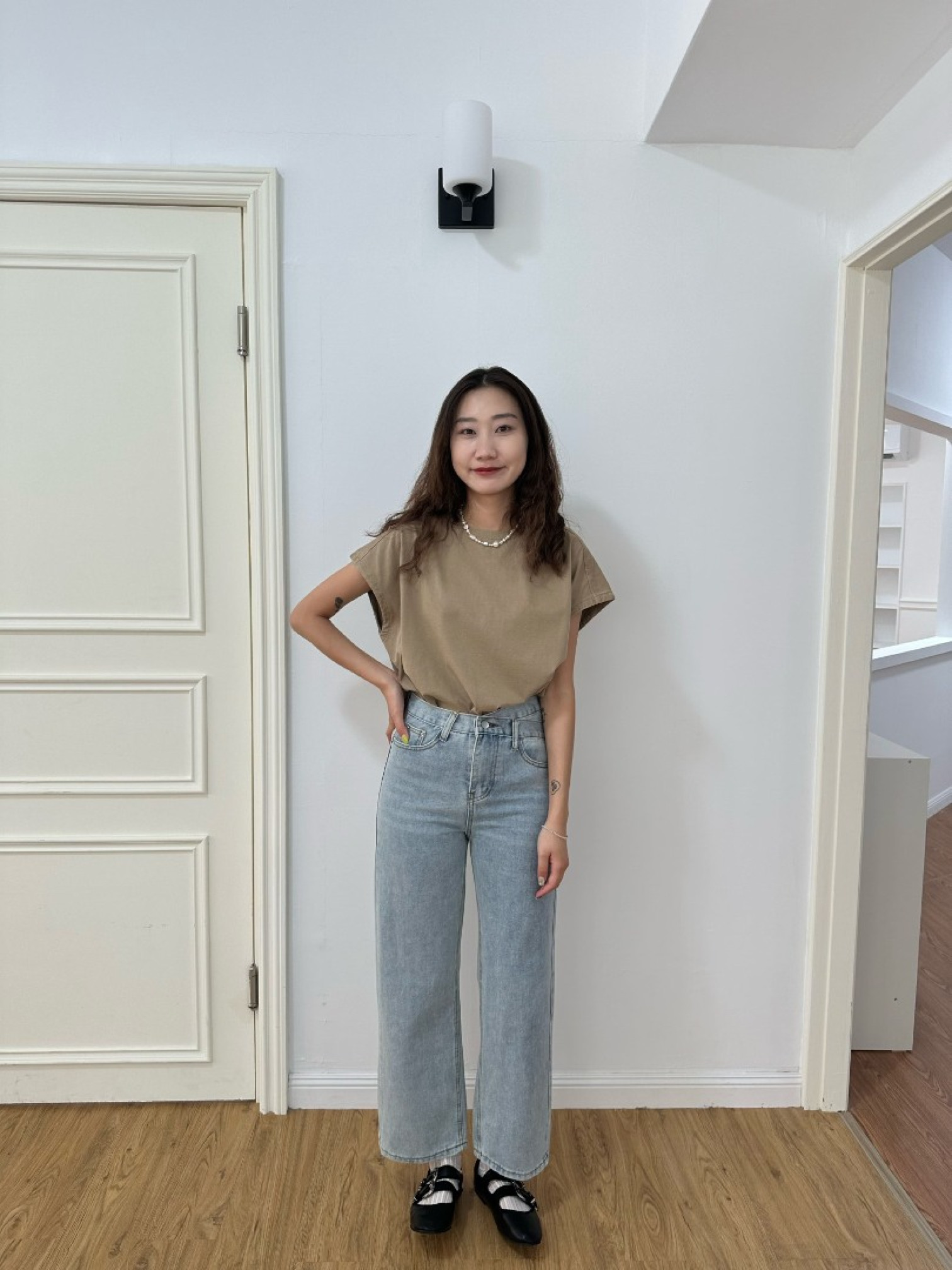 🇯🇵不對稱雙釦牛仔褲/M