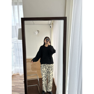 🇯🇵時髦斑馬紋寬褲/象牙白L&黑M