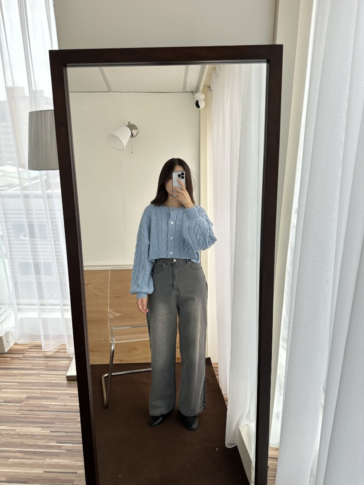 🇯🇵短版麻花針織上衣/藍&摩卡