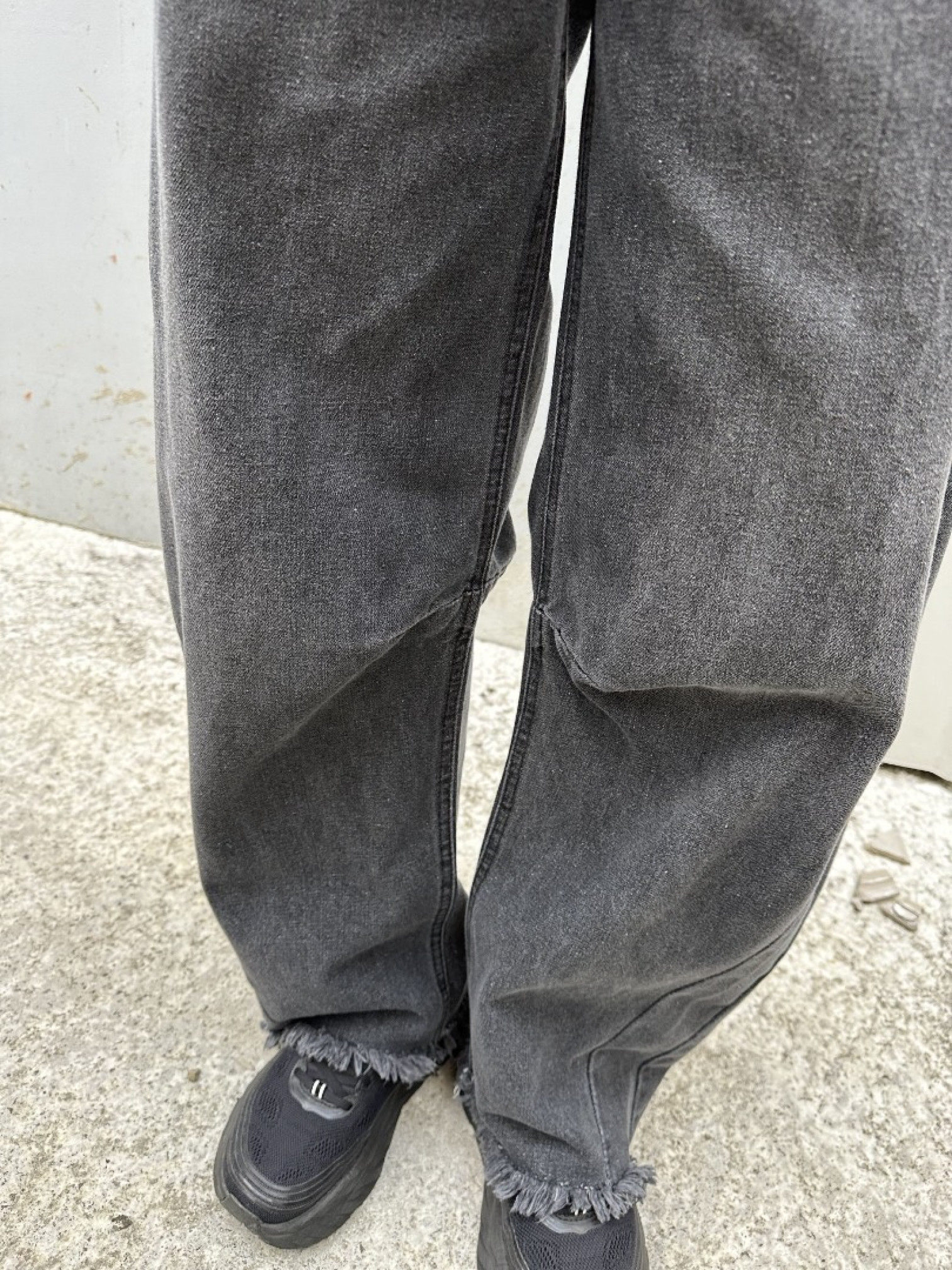 🇯🇵版型超讚下擺鬚邊牛仔褲/藍M&炭灰M