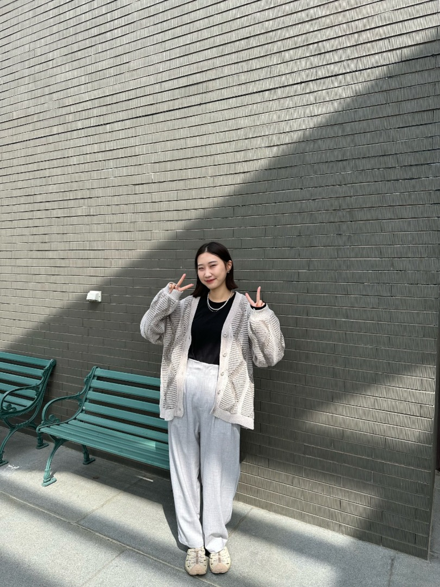 🇯🇵大人感打褶暗釦西裝褲/淺灰S-M