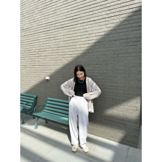 🇯🇵大人感打褶暗釦西裝褲/淺灰S-M