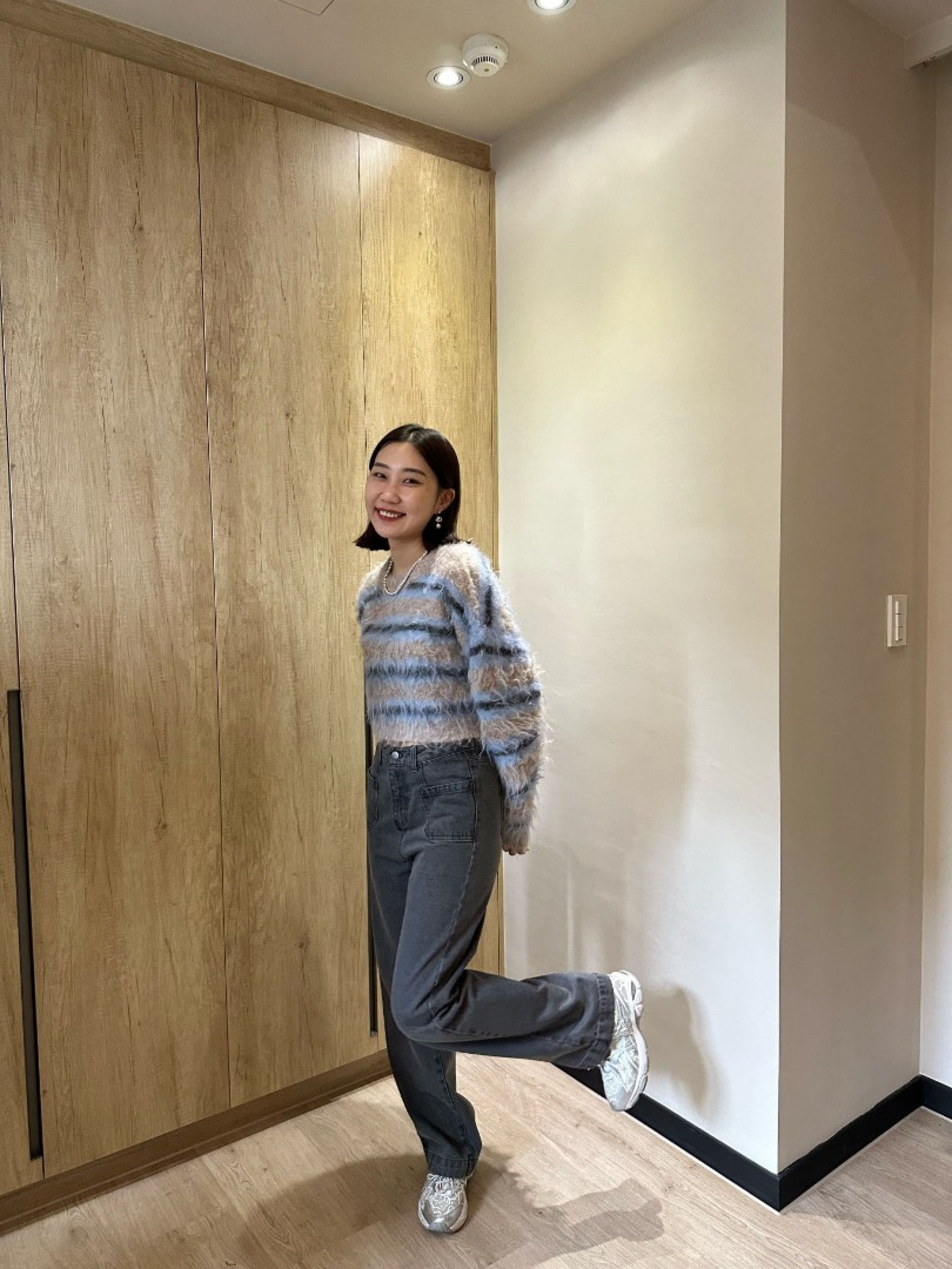 🇯🇵馬海毛短版條紋針織衫