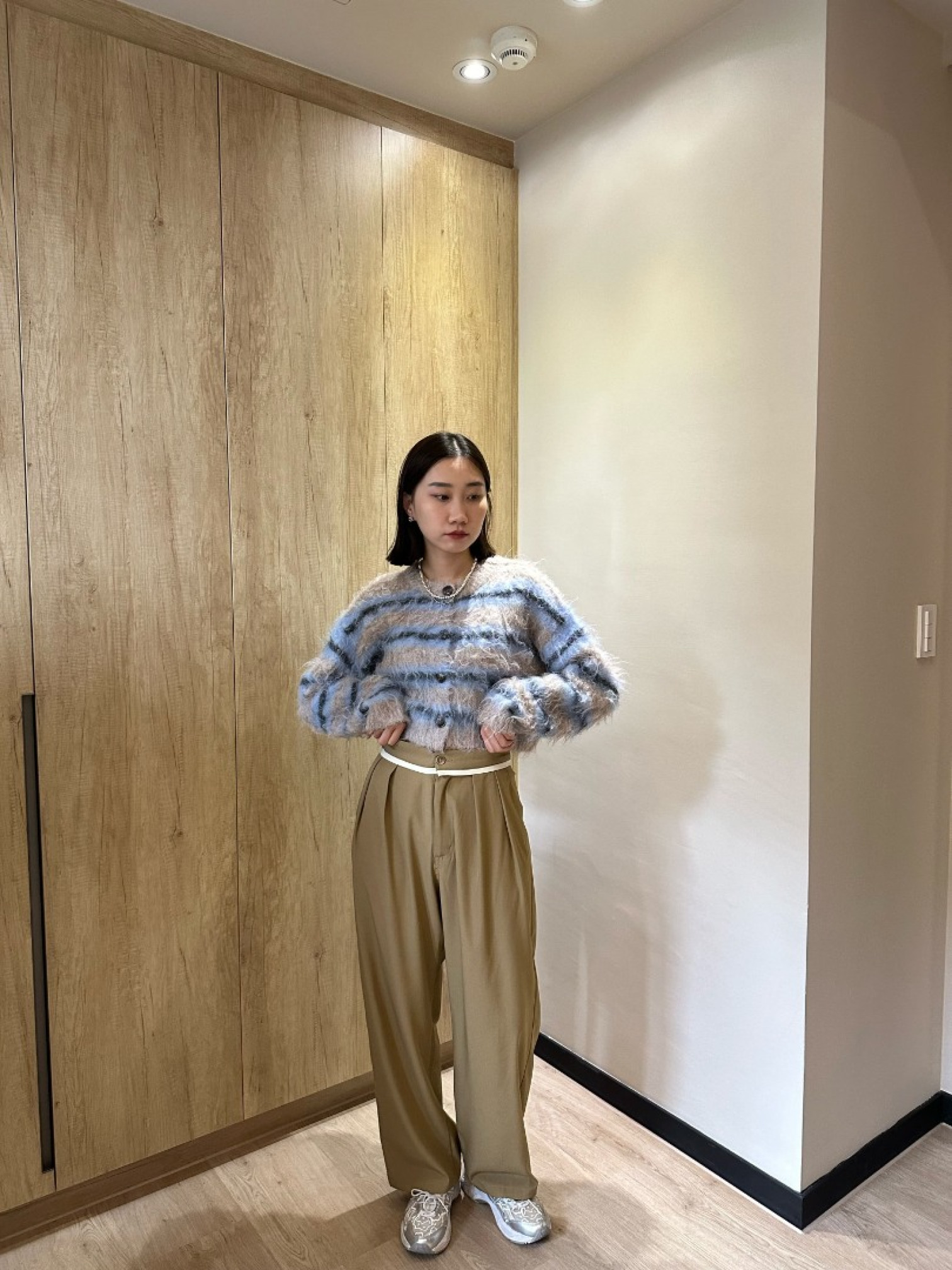 🇯🇵馬海毛短版條紋針織衫