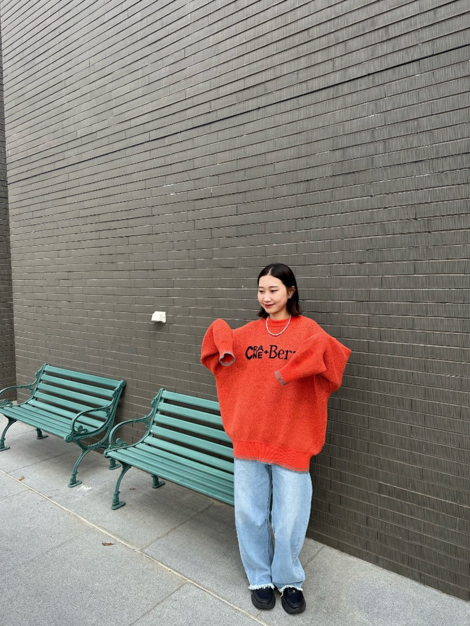 🇯🇵CRANE+Berry撞色針織衫/橘