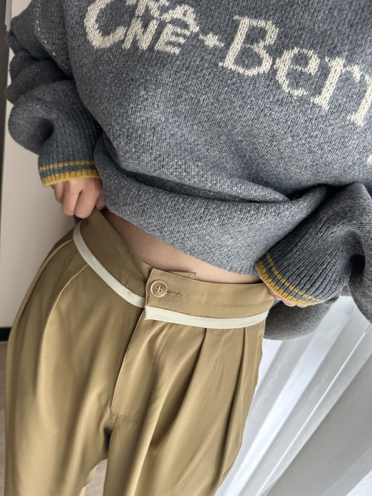 🇯🇵腰頭織帶設計寬褲