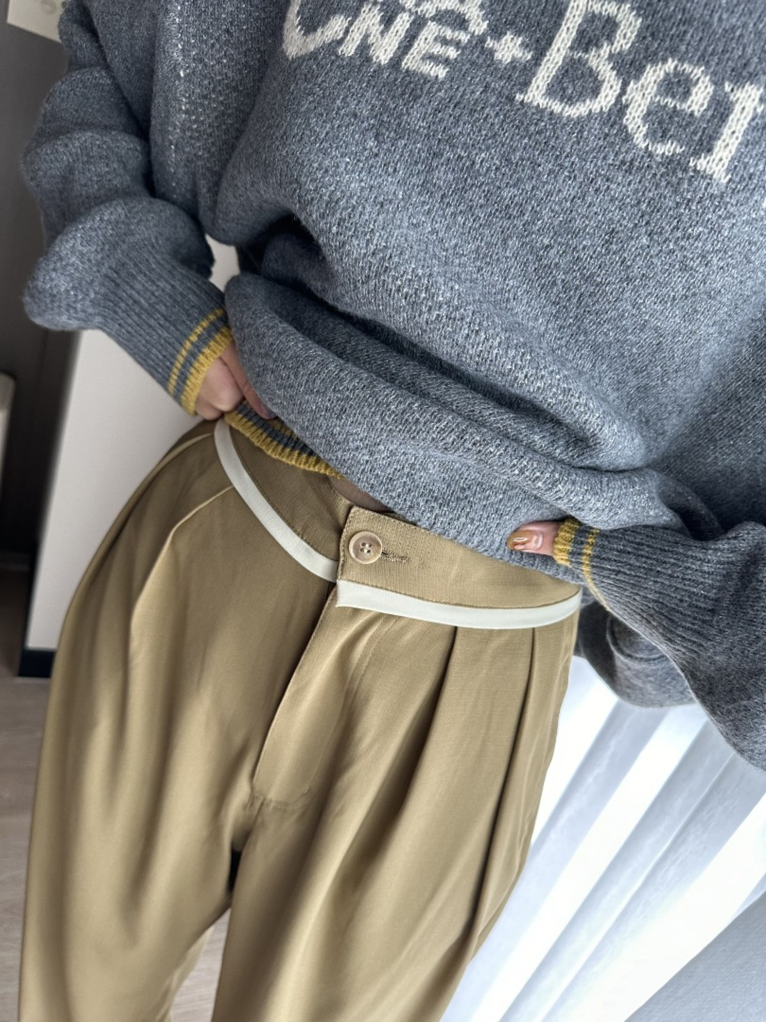🇯🇵腰頭織帶設計寬褲