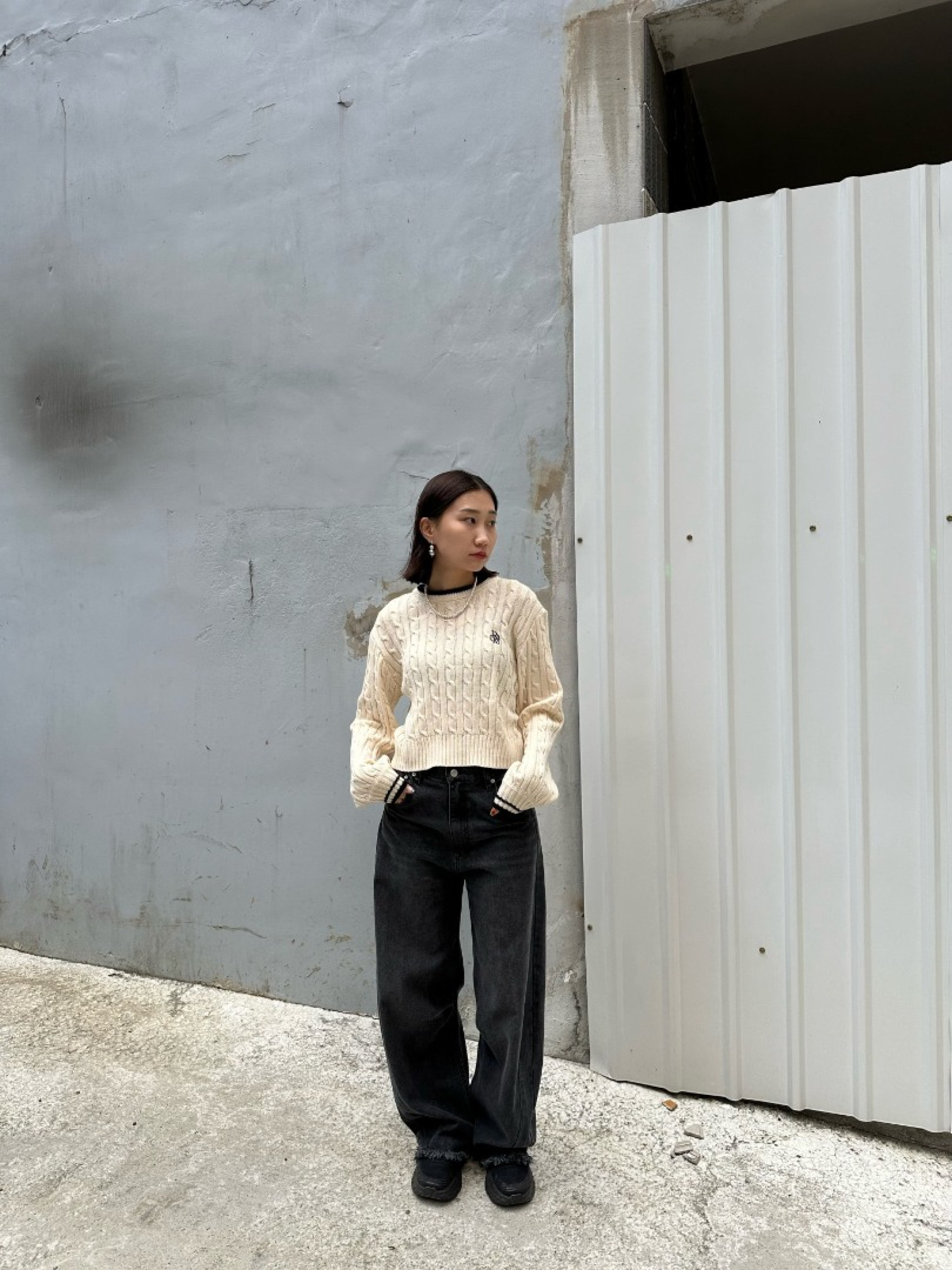 🇯🇵版型超讚下擺鬚邊牛仔褲/藍M&炭灰M